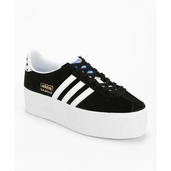 ADIDAS WOMEN'S Gazelle Up BLACK/WHITE SNEAKERS Sz-US 7 - Picture 2 of 12